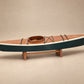 Vintage Wooden Kayak Model with Display Stand