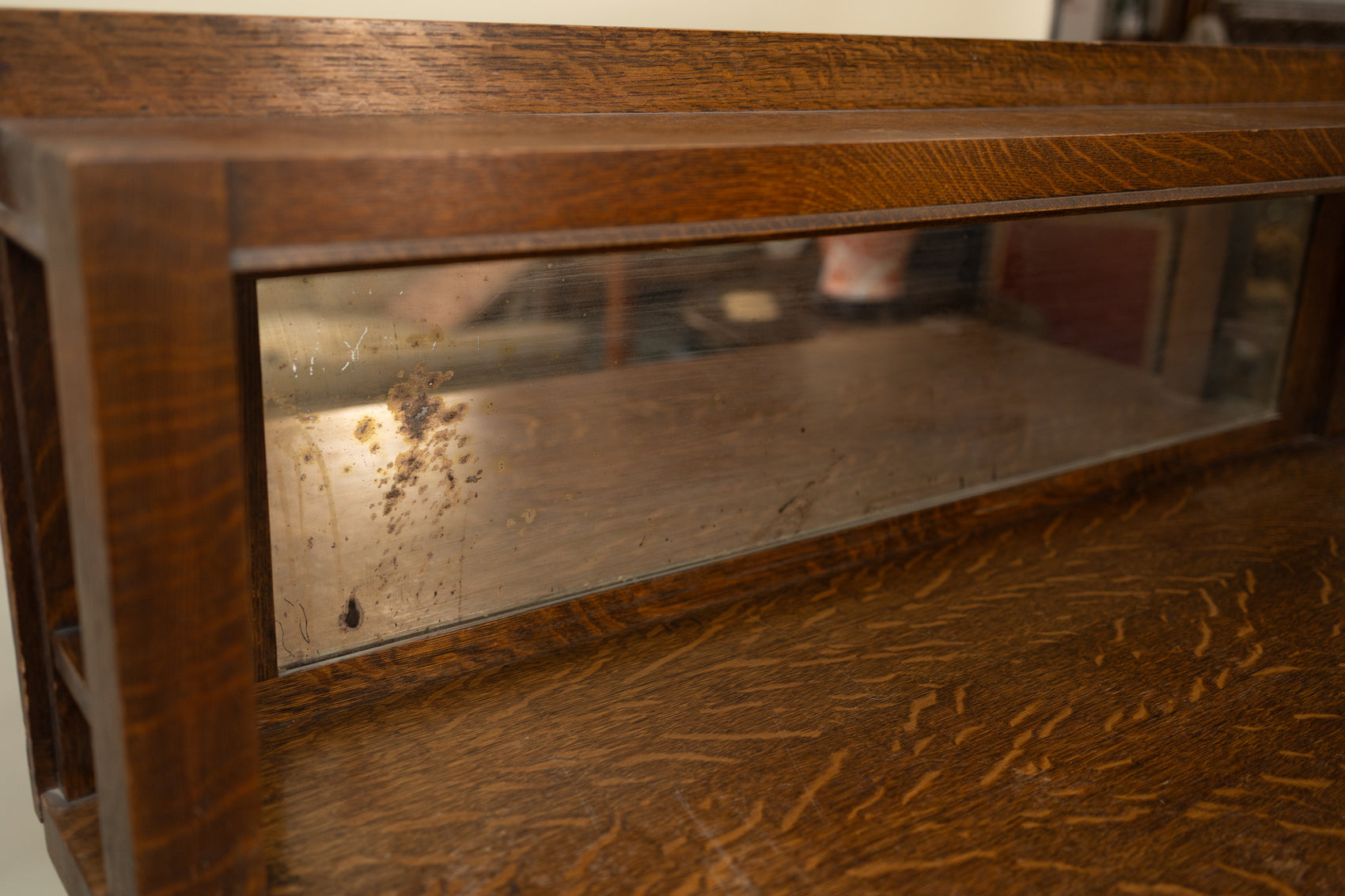 Antique Oak Sideboard with Mirror Back