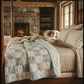 Vintage Handcrafted Patchwork Quilt – Soft Pastel Pinwheel Pattern (84” x 84”)