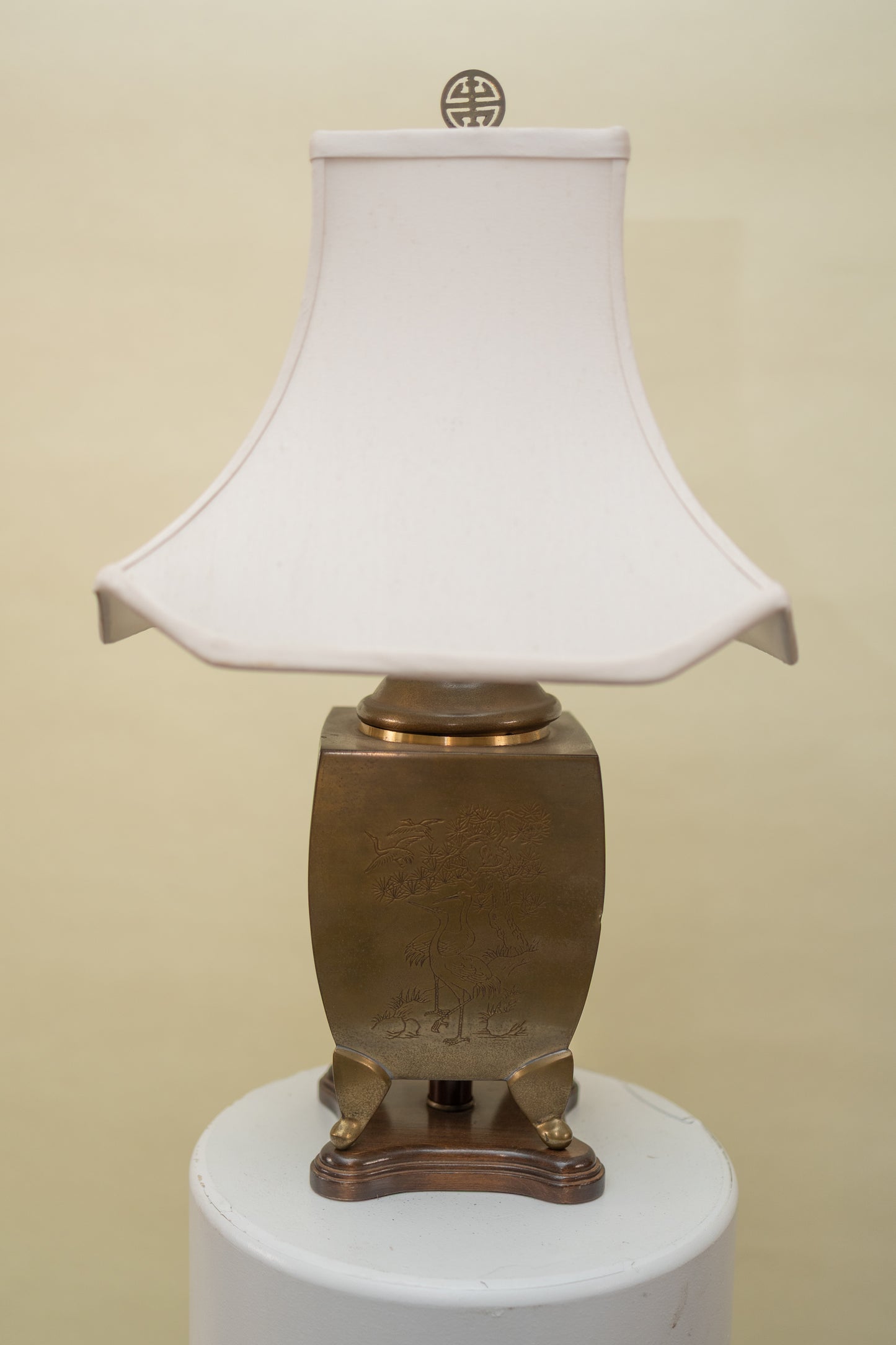 Vintage Asian-Inspired Brass Table Lamp