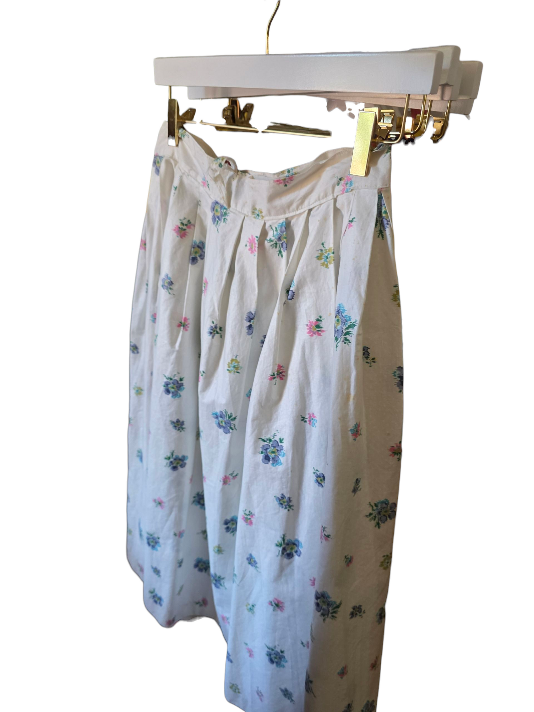Floral White Skirt