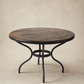 Round Wood & Wrought Iron Dining Table