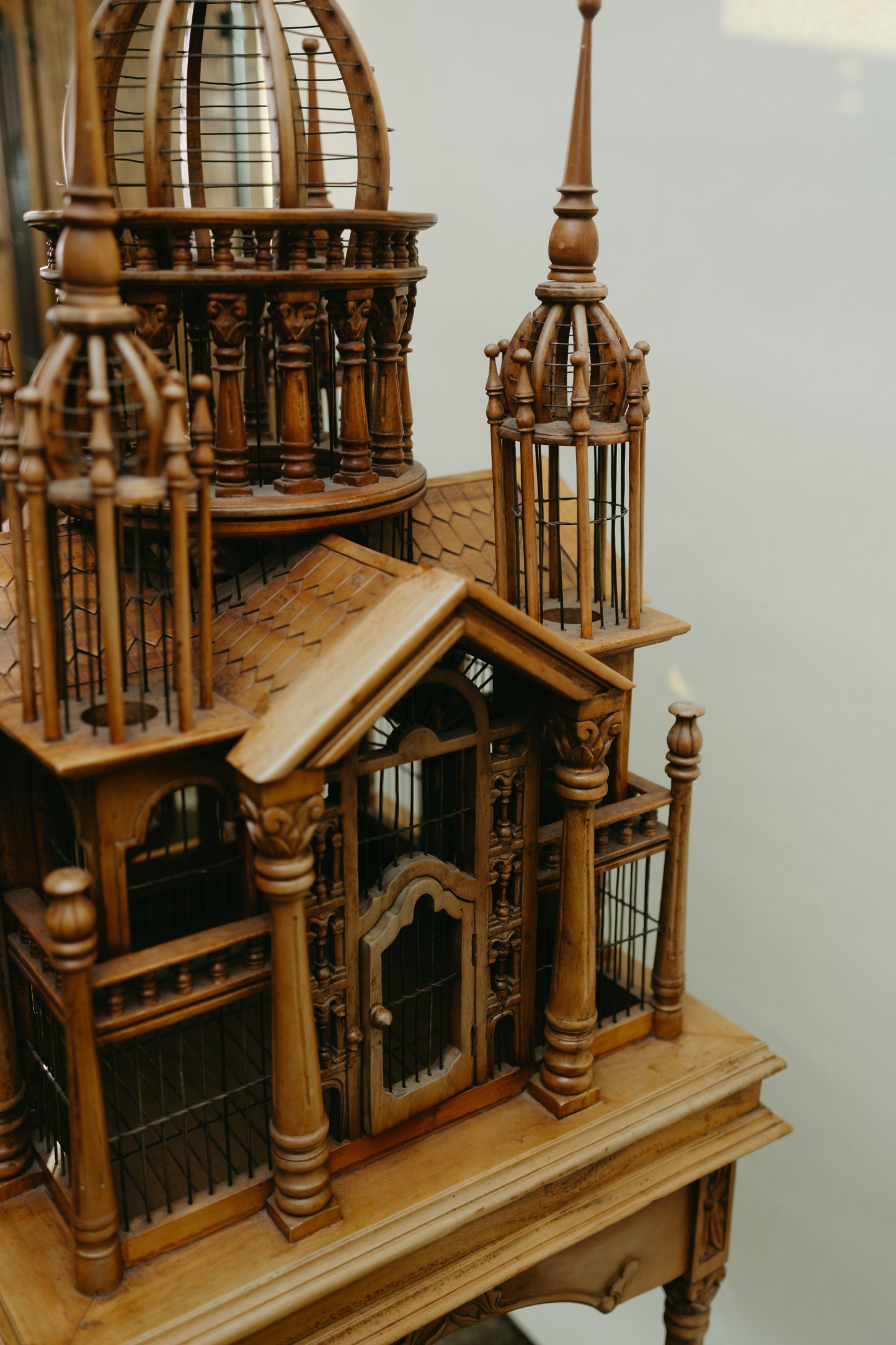 Victorian Gothic Cathedral Birdcage on Stand