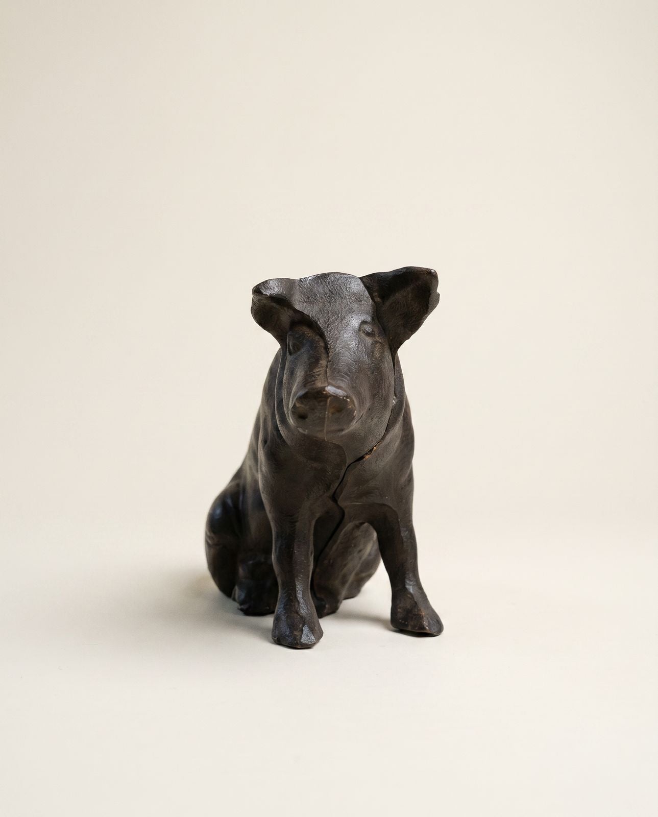 Vintage Cast Iron Pig Coin Bank Doorstop Sculpture