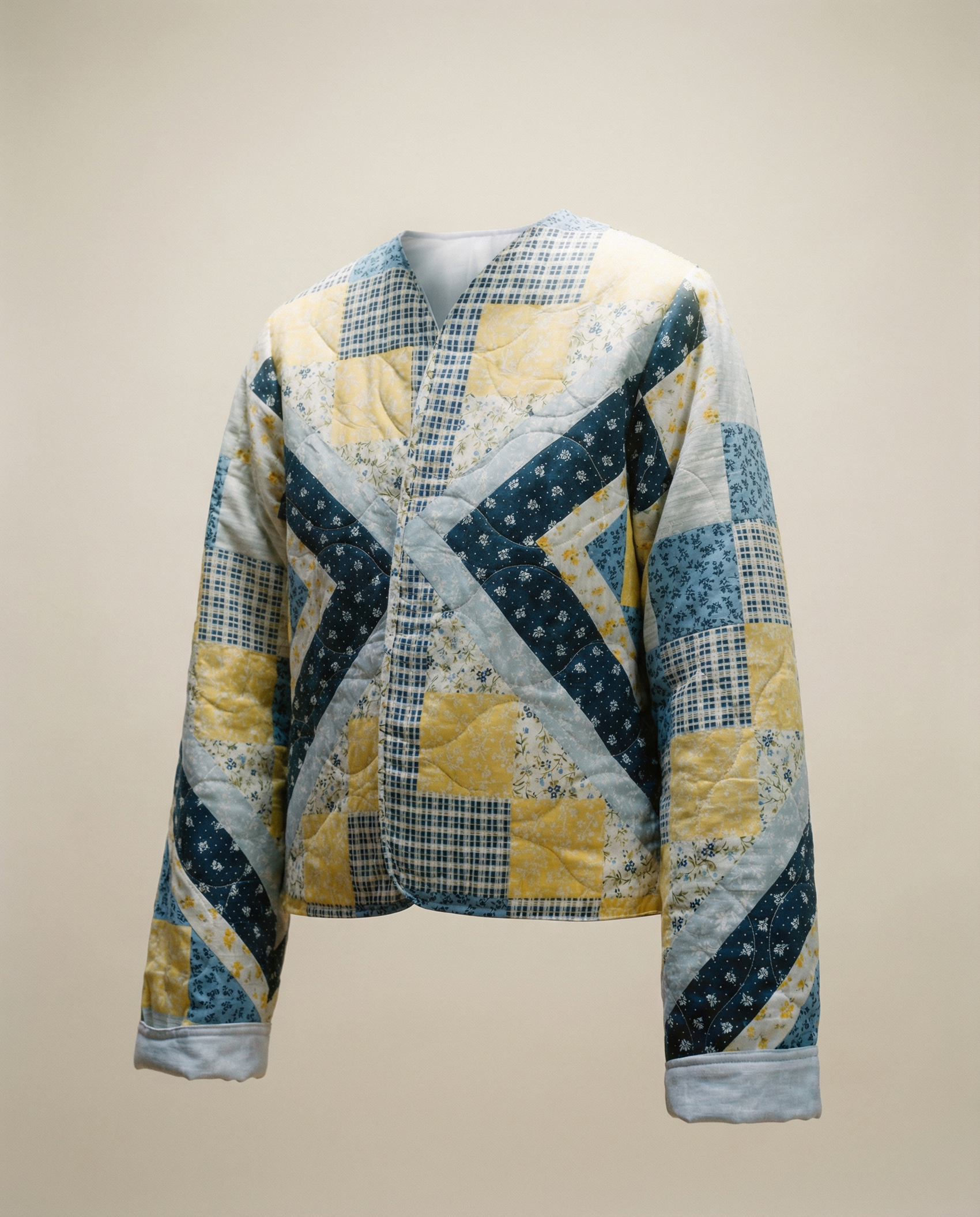 Upcycled Patchwork Quilt Jacket – Size Large