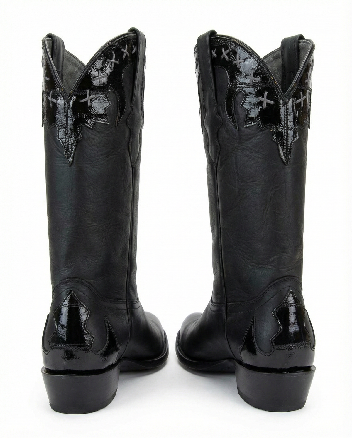 Los Altos Black Leather Western Boots with Eel Trim (Women’s 8) – That ...