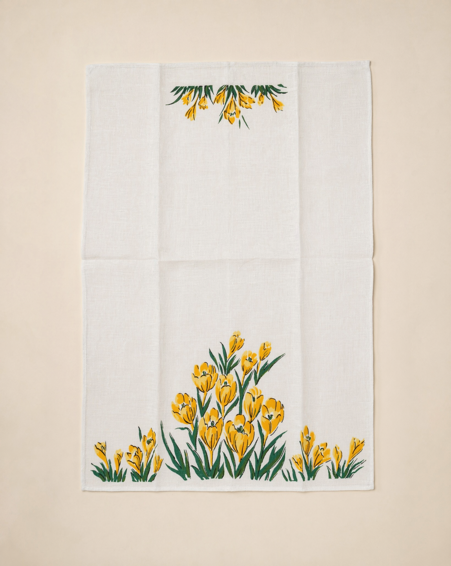 Vintage Floral Print Linen Tea Towels – Set of 2