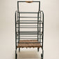 Vintage Wrought Iron Wine Rack with Wicker Base – 5 Bottle Holder