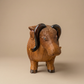 Vintage Woven Rattan Buffalo Figurine