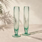 Tall Recycled Glass Champagne Flutes – Set of 2