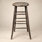 Antique Primitive Turned Wood Tall Stool with Maker’s Mark