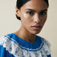 Vintage Cobalt Blue Lace Tiered Midi Dress