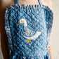 Vintage Blue Calico Apron Dress with Quilted Goose Bodice