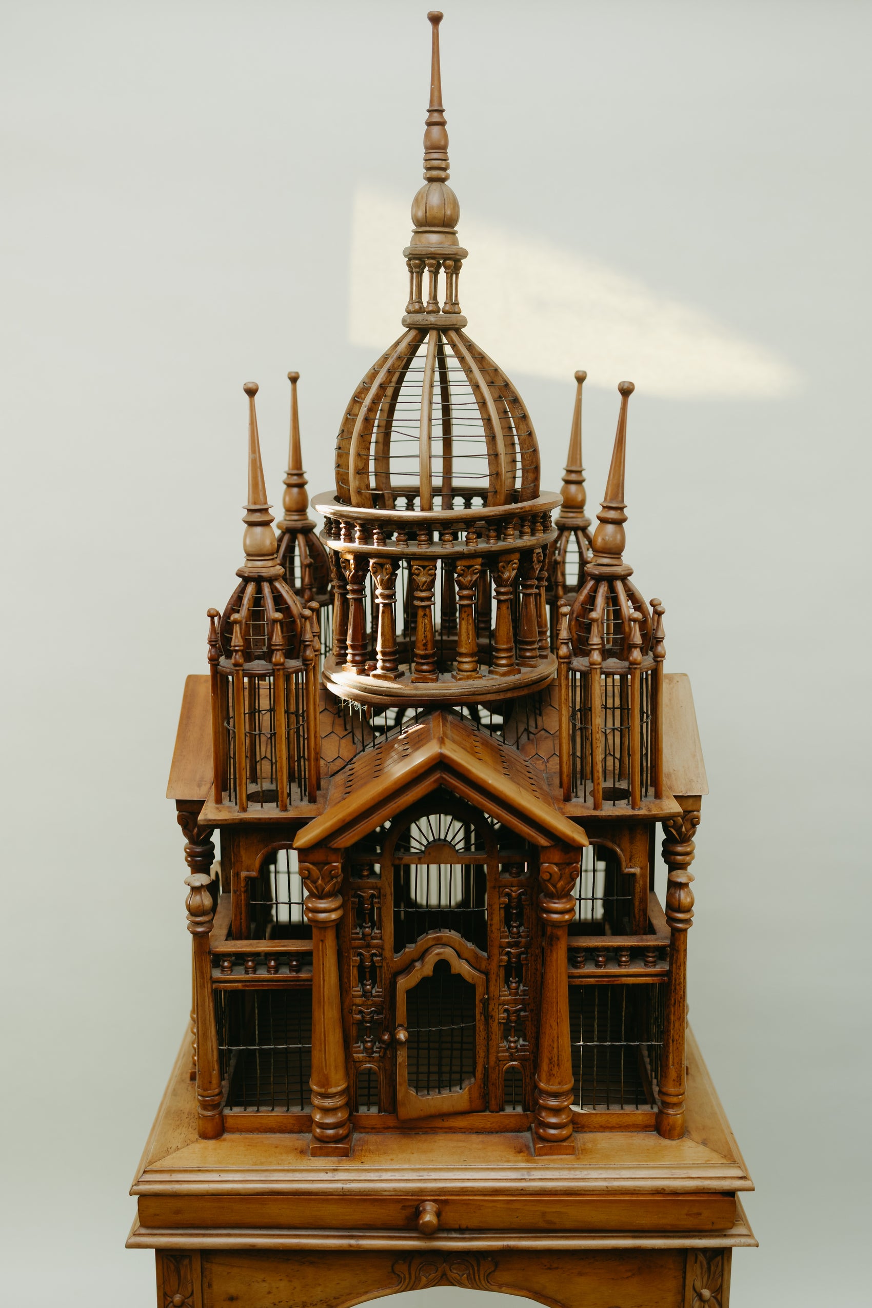 Victorian Gothic Cathedral Birdcage on Stand