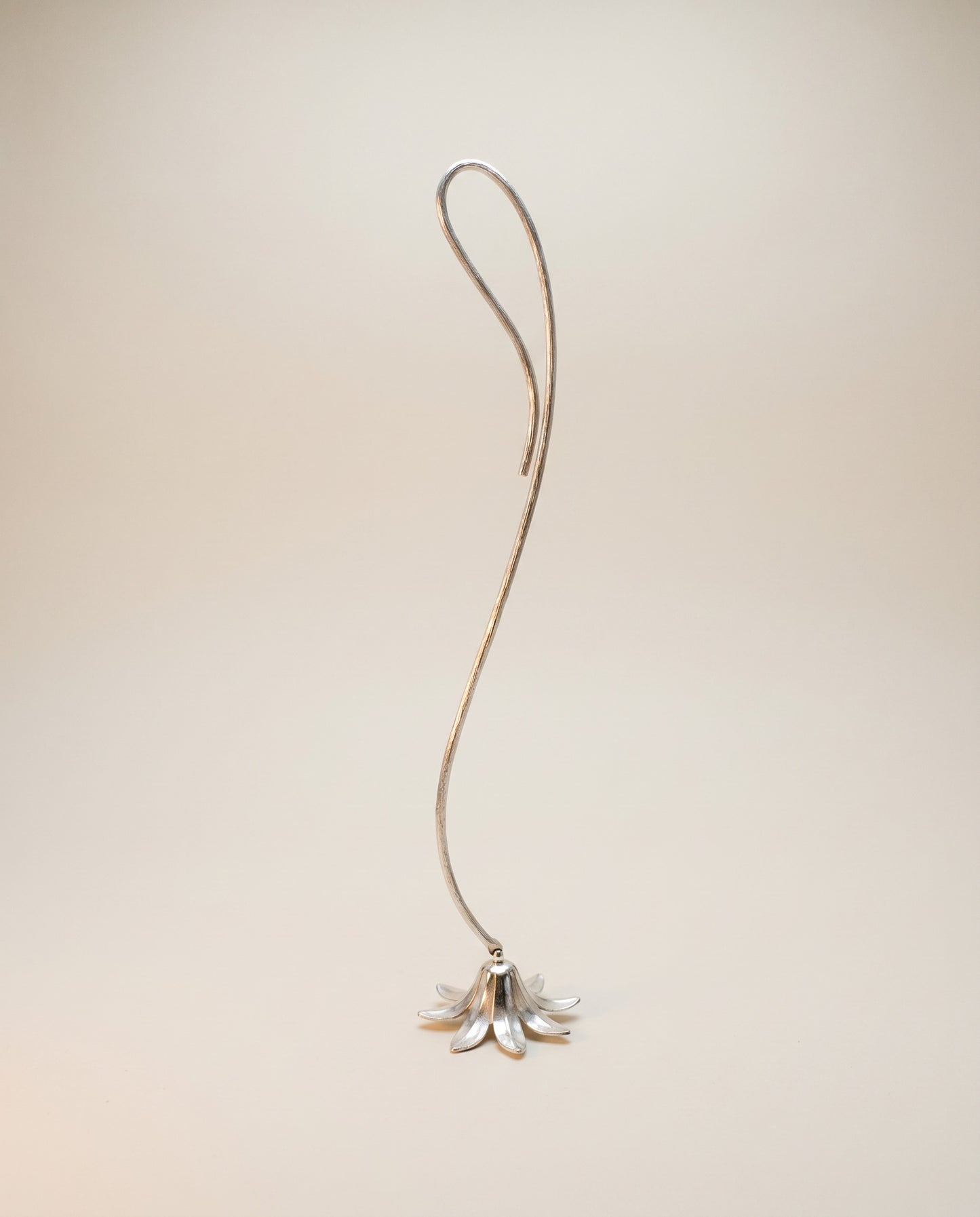 Vintage Metal Candle Snuffer with Floral Bell