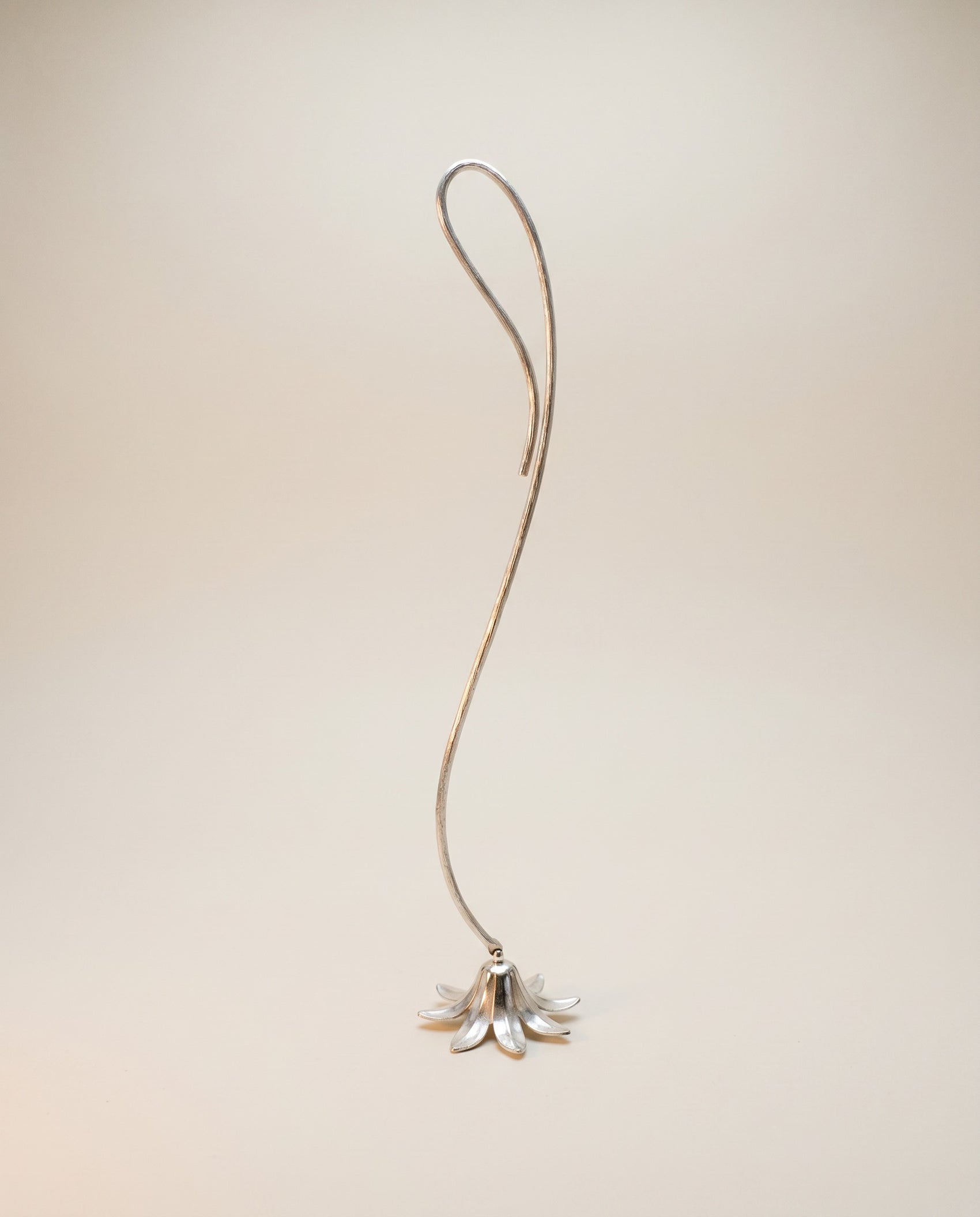 Vintage Metal Candle Snuffer with Floral Bell