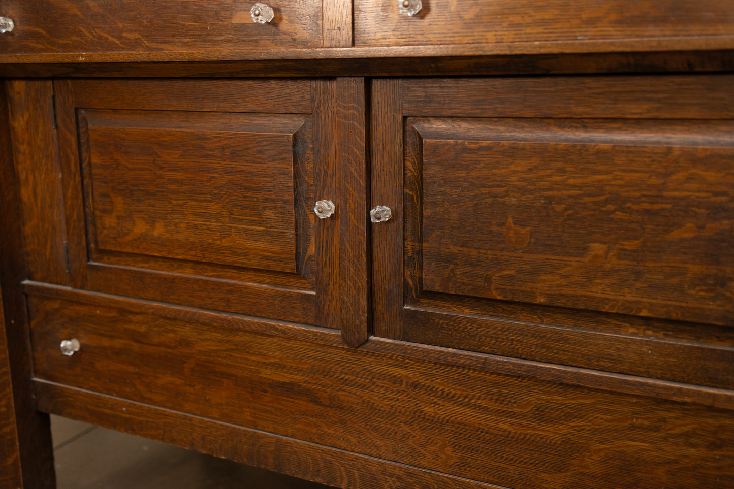 Antique Oak Sideboard with Mirror Back