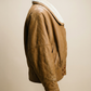 Vintage Brown Shearling Leather Jacket with Cream Wool Lining – Size M