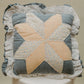 Vintage Quilted Pinwheel Pillow with Ruffle Trim