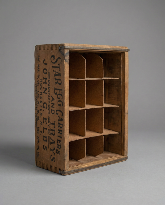 Antique Star Egg Carrier Crate