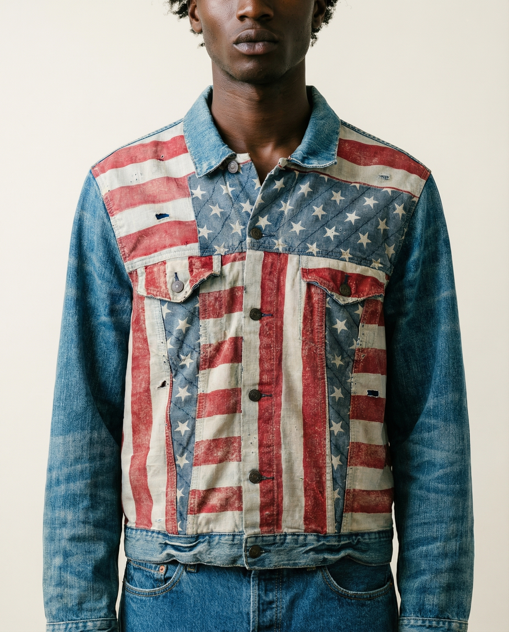 Denim & Supply Ralph Lauren Americana Flag Denim Jacket — Size XXL