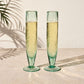 Tall Recycled Glass Champagne Flutes – Set of 2