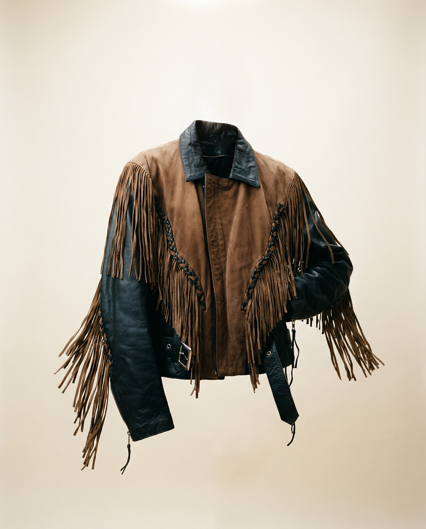 Vintage Fringe Leather Jacket – Size Medium