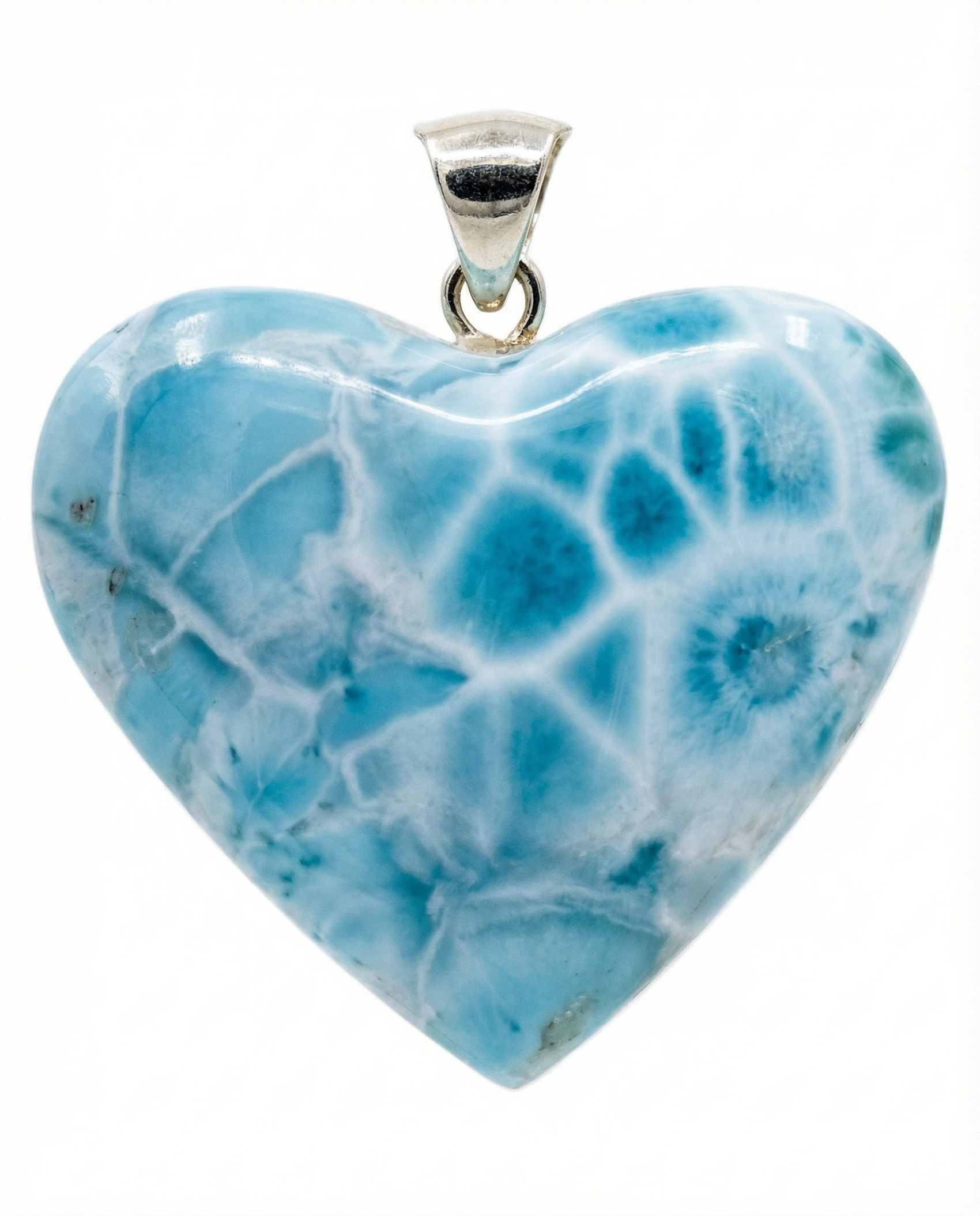 Larimar Heart Pendant – Sterling Silver