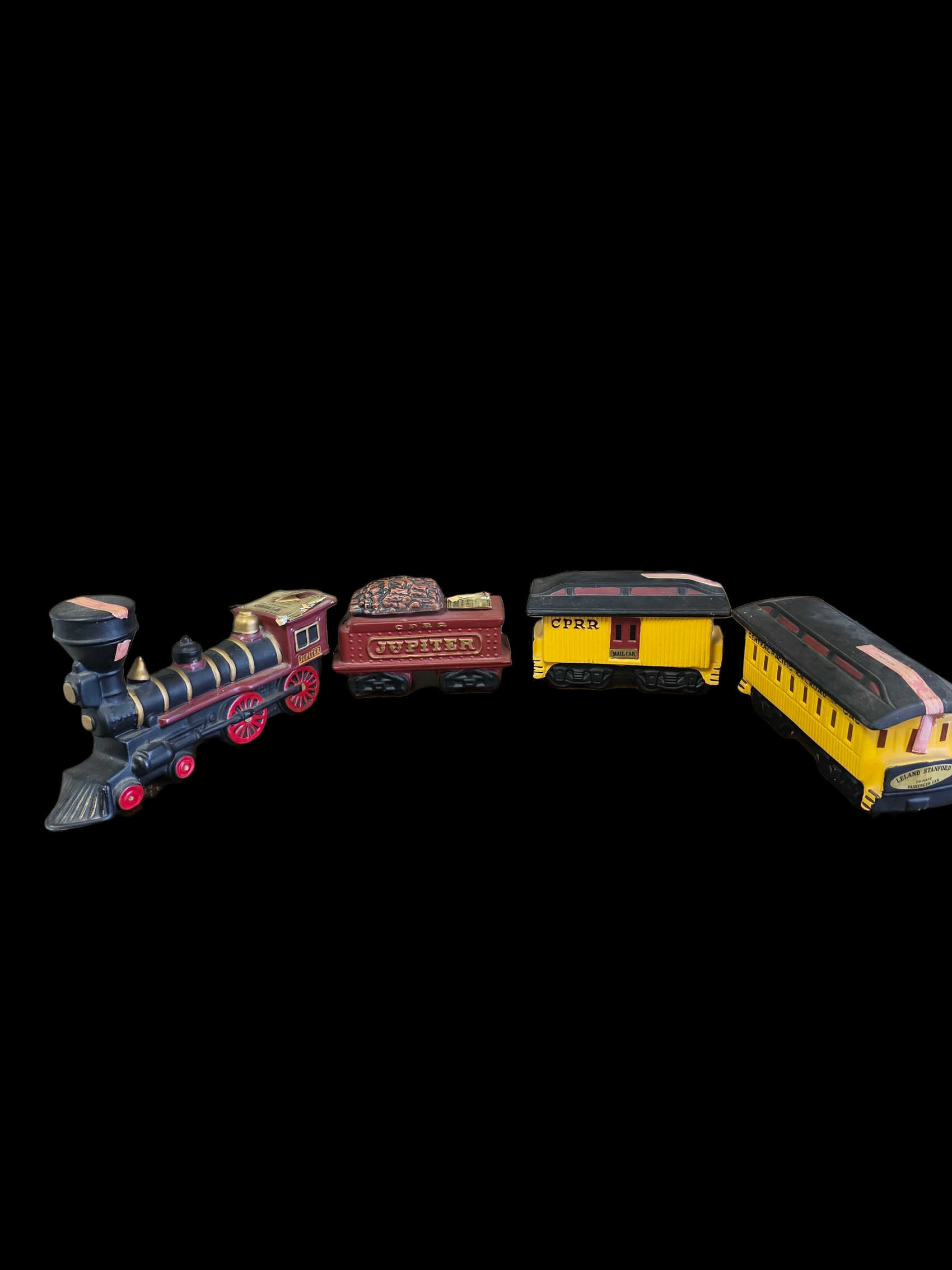 McCormick Train Car Bourbon Whiskey Decanter Set of 4