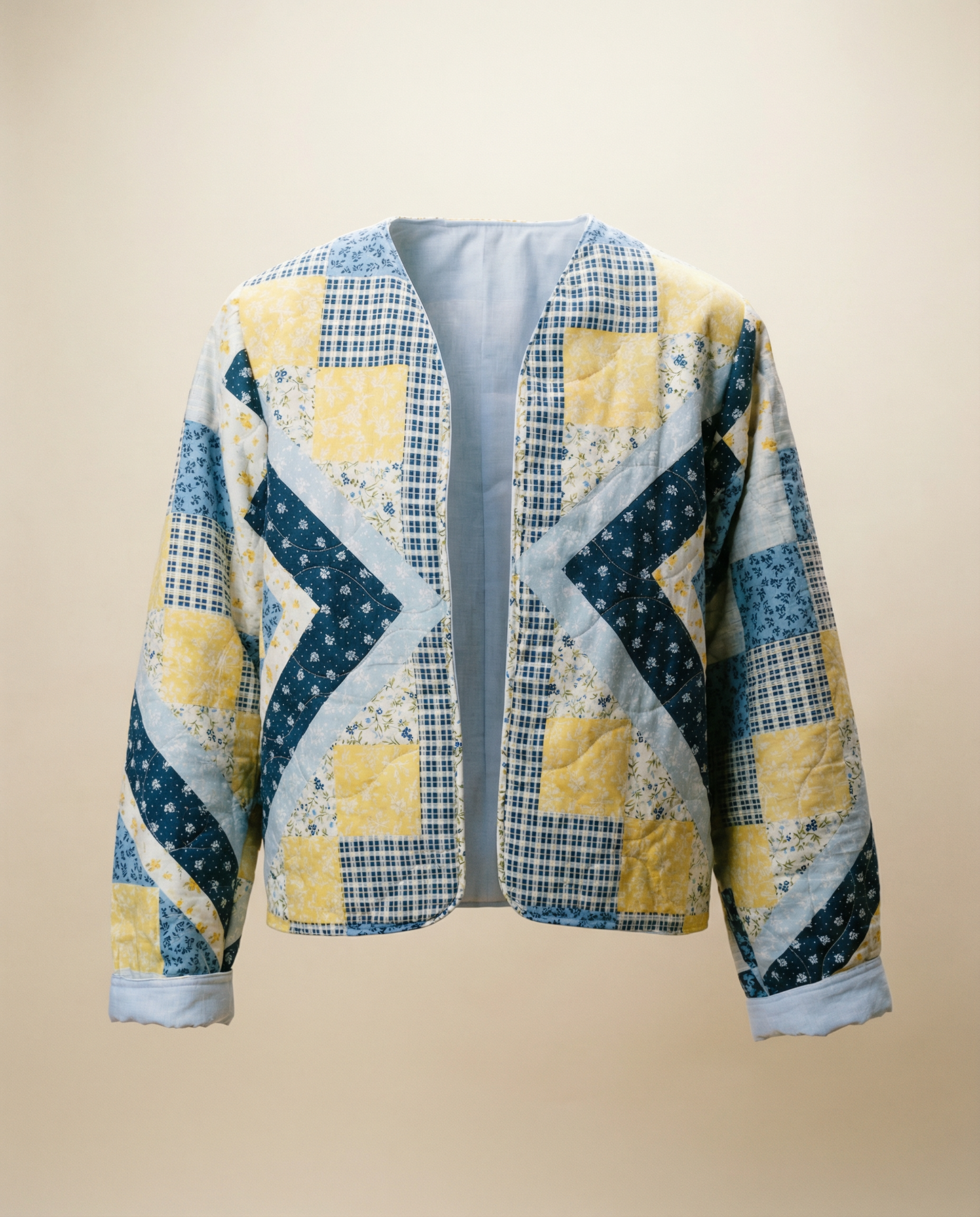 Upcycled Patchwork Quilt Jacket – Size Large