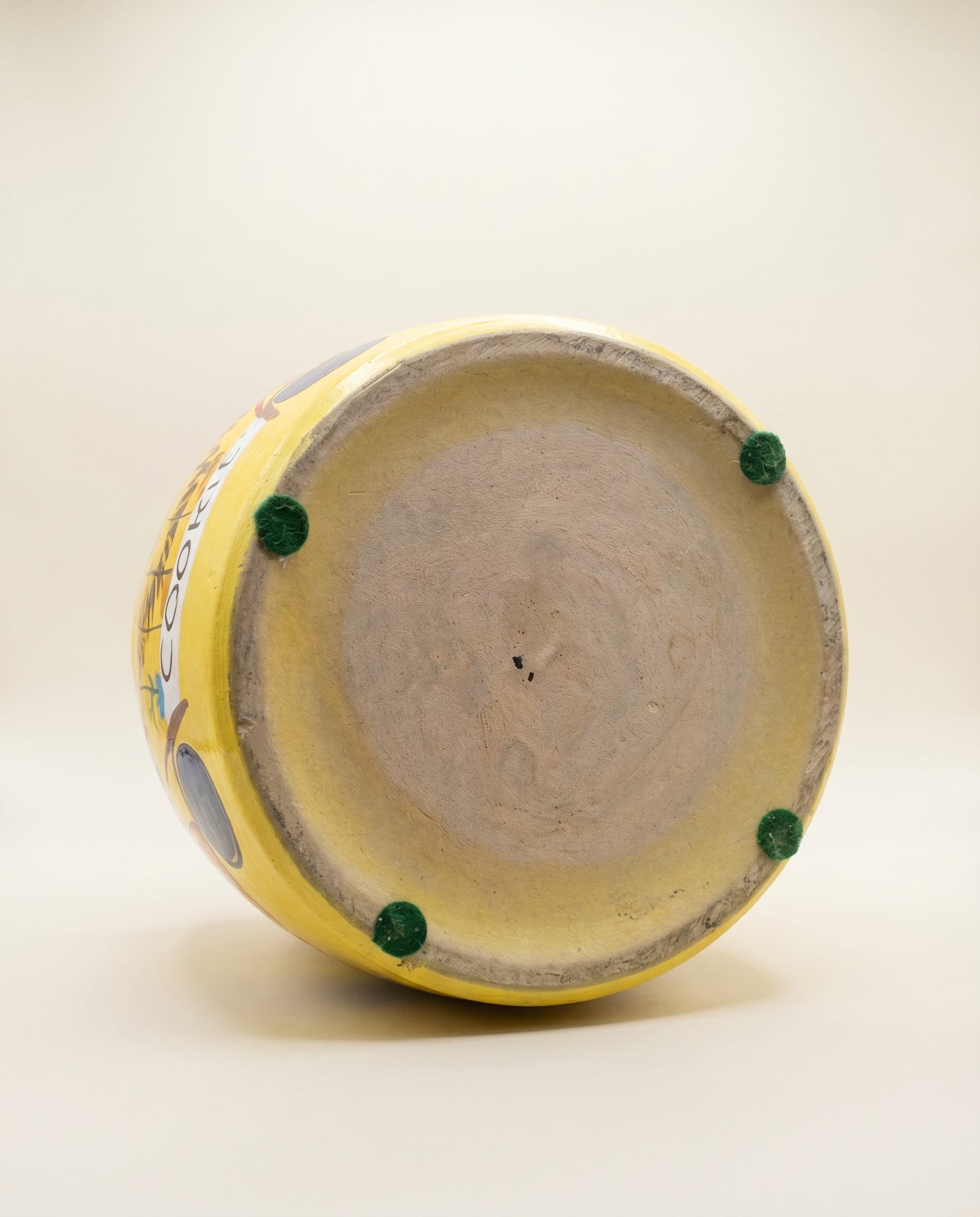 Vintage Circus Cookie Jar (Hand-Painted Yellow Stoneware)