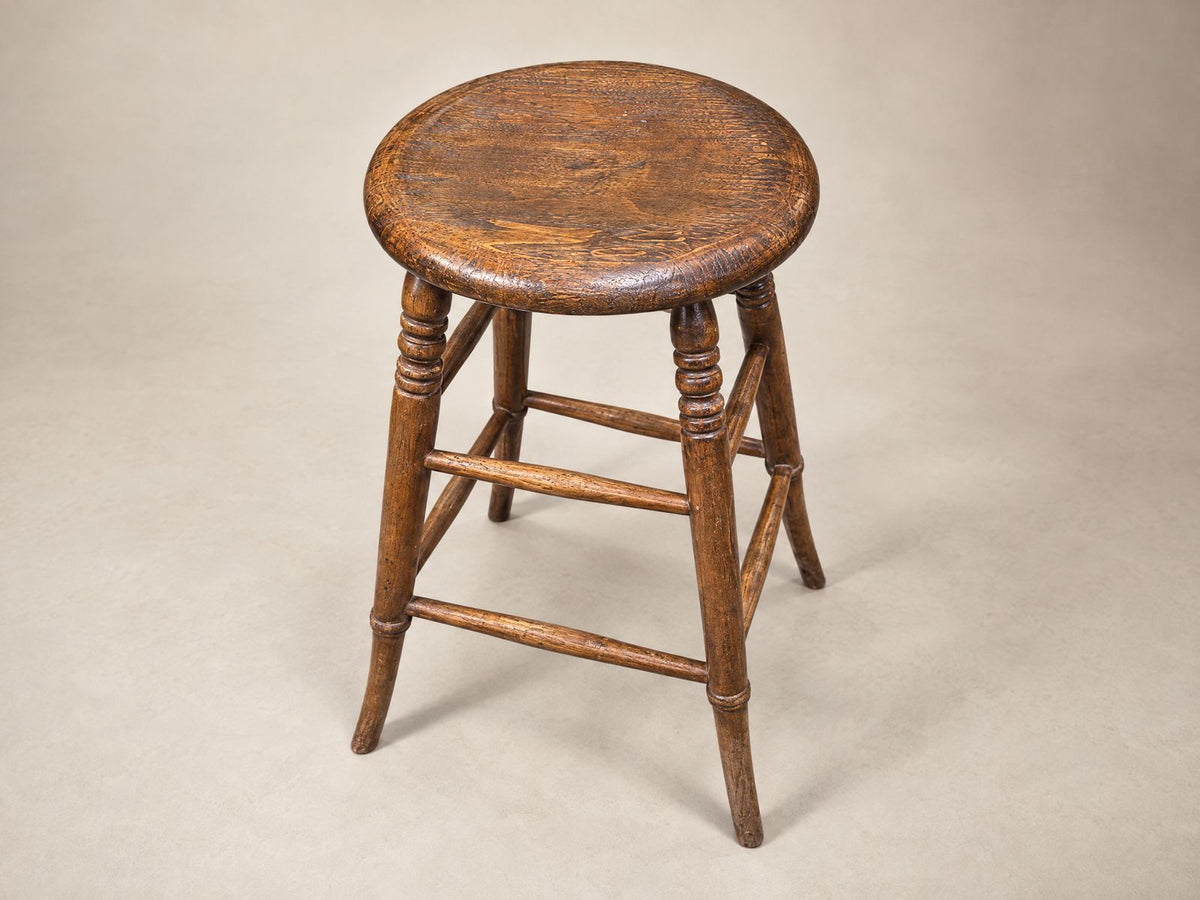 Pair of Antique Turned Wood Shaker-Style Stools