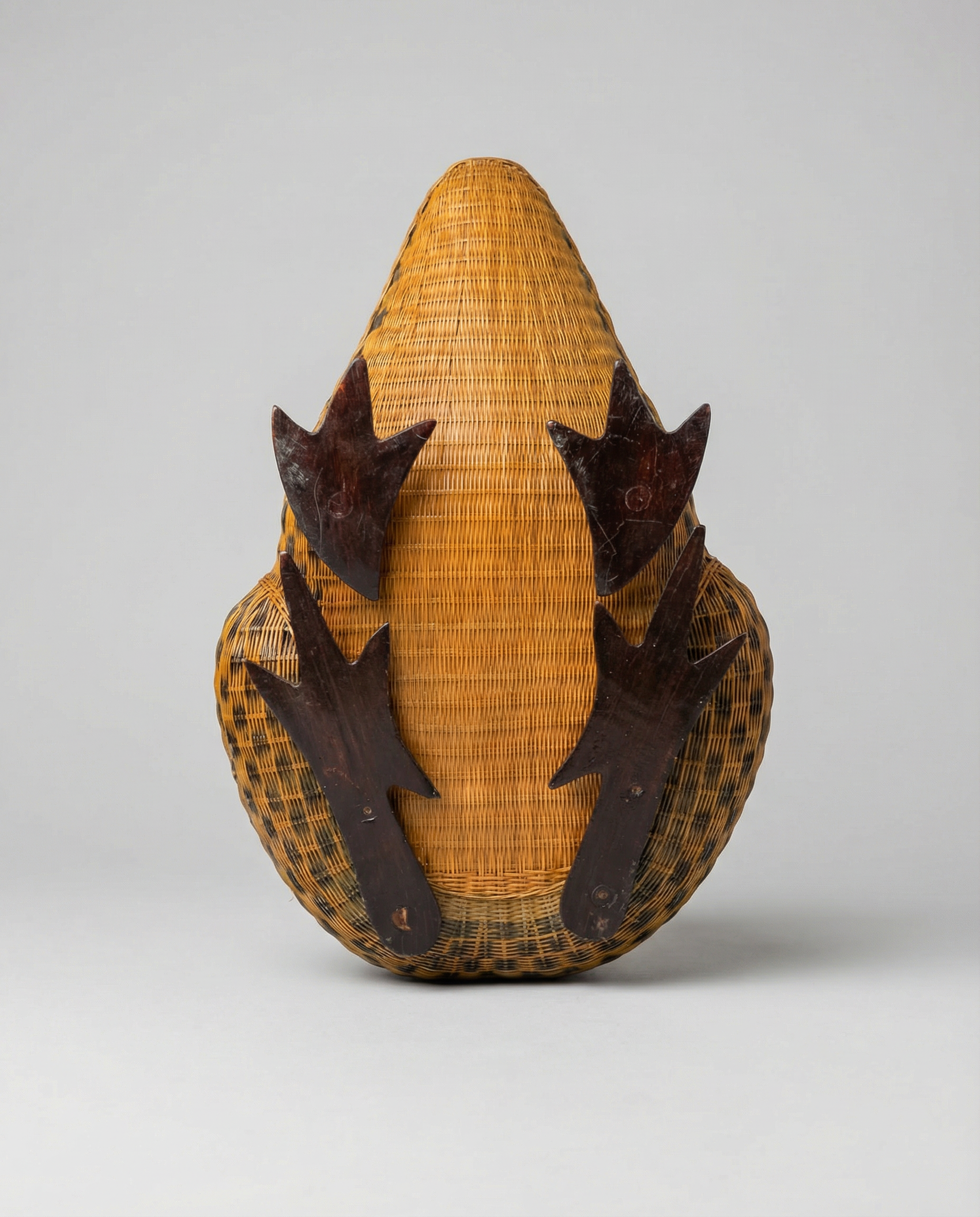 Vintage Woven Wicker Frog Storage Box