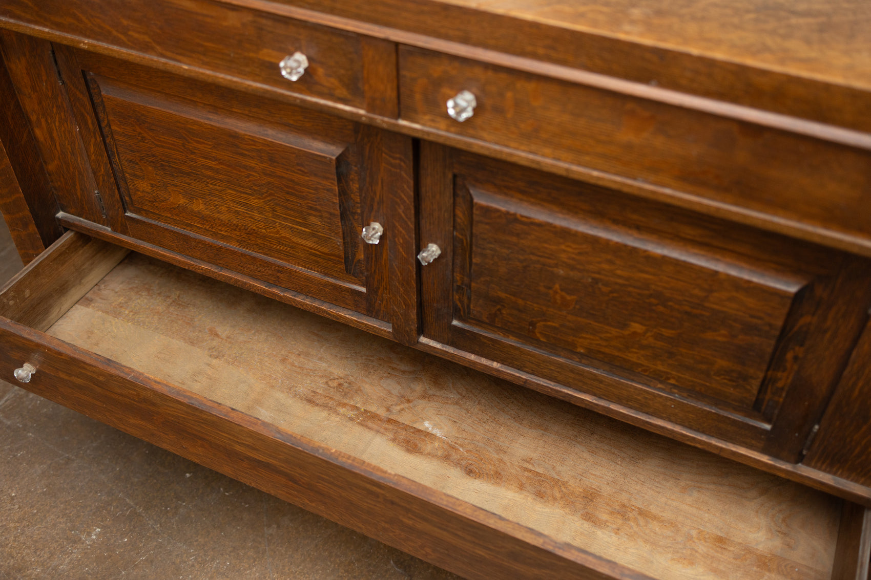 Antique Oak Sideboard with Mirror Back