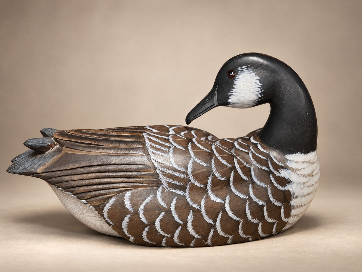 Hand-Painted Wooden Goose Decoy