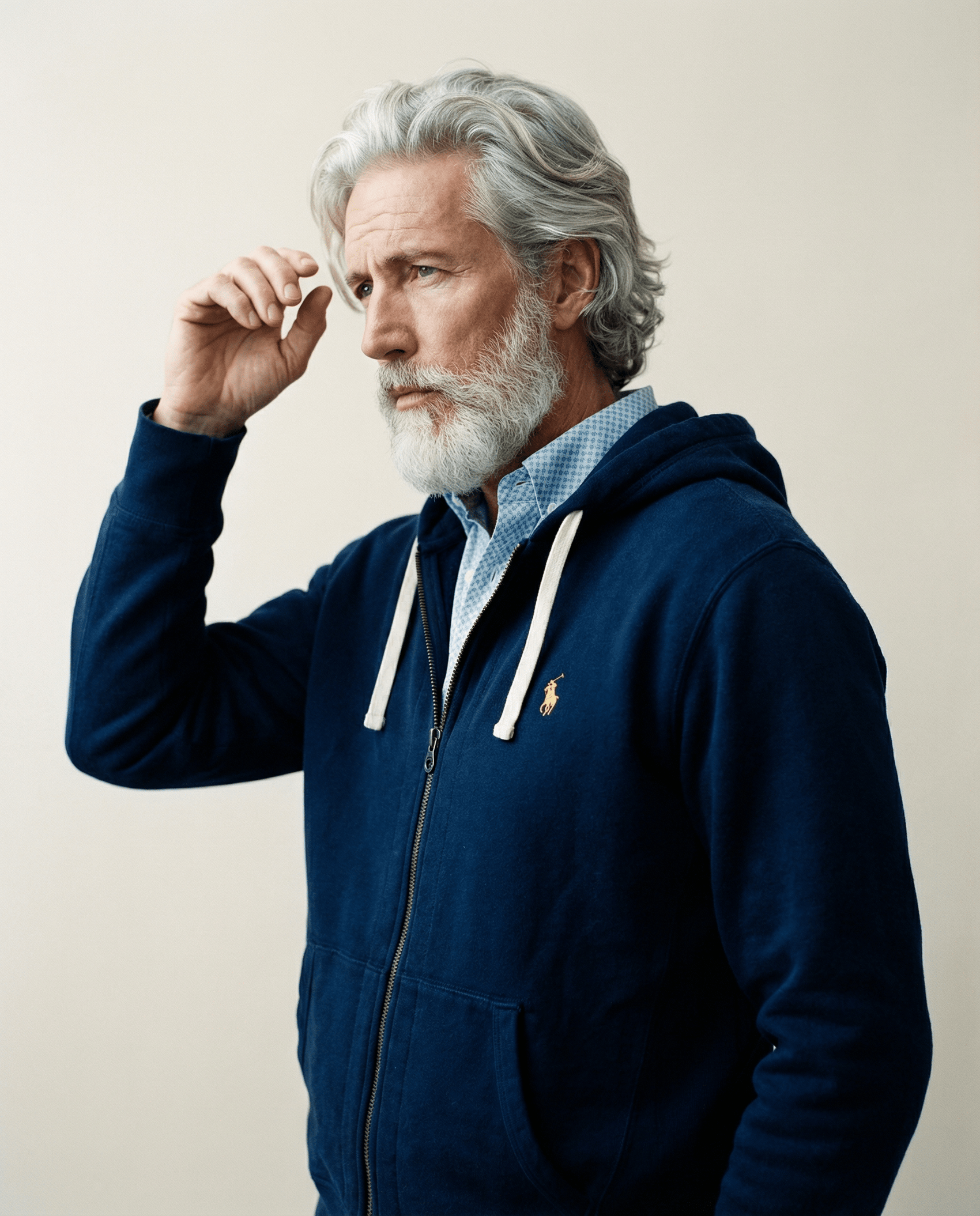 Polo Ralph Lauren Full-Zip Fleece Hoodie – Navy (Size M)