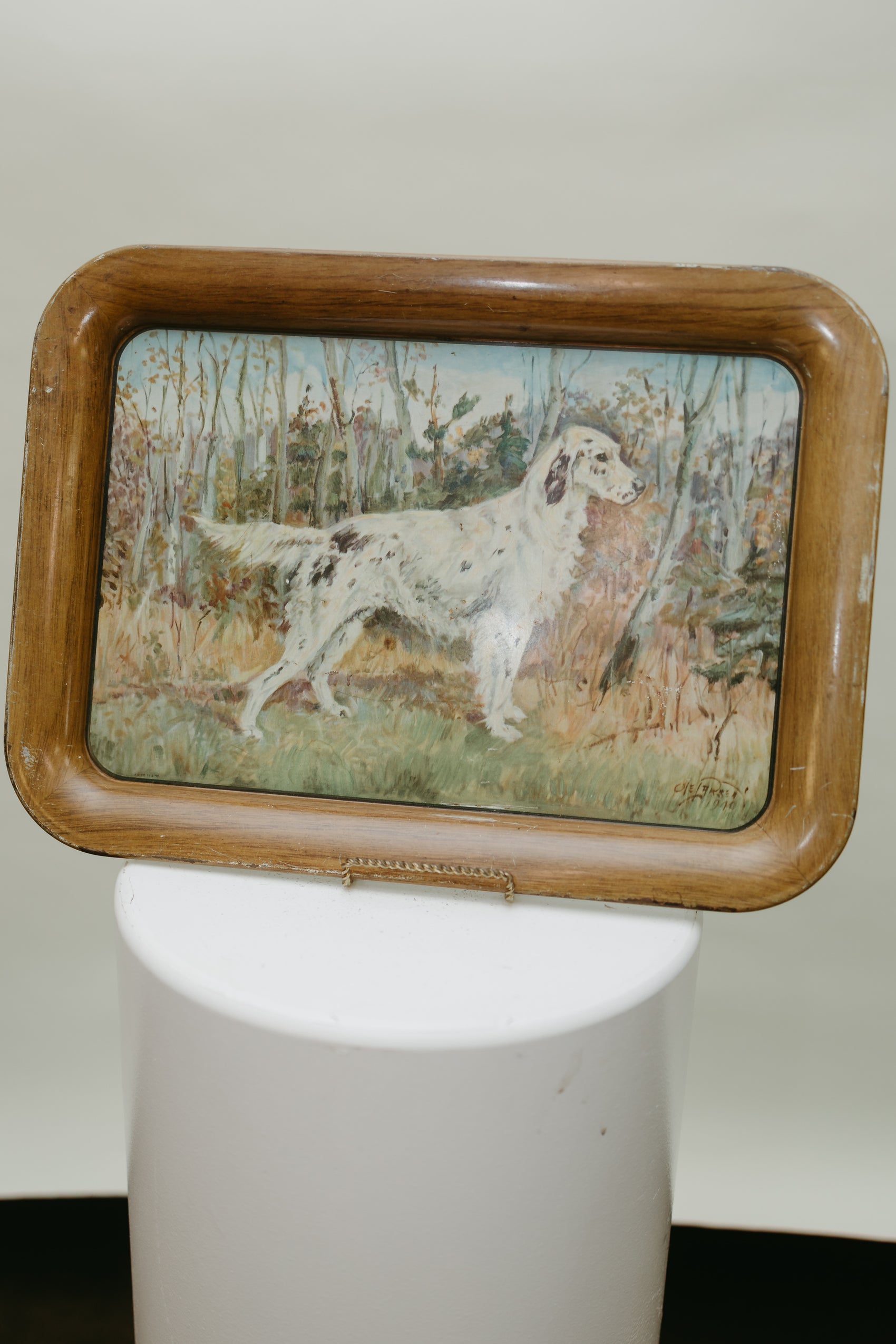 Vintage Metal Sporting Dog Serving Tray