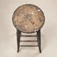 Antique Primitive Turned Wood Tall Stool with Maker’s Mark