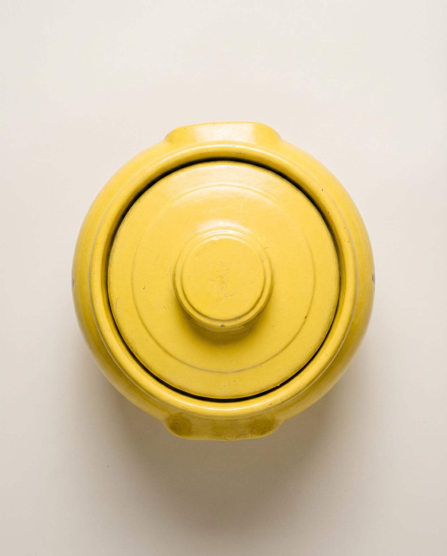 Vintage Circus Cookie Jar (Hand-Painted Yellow Stoneware)