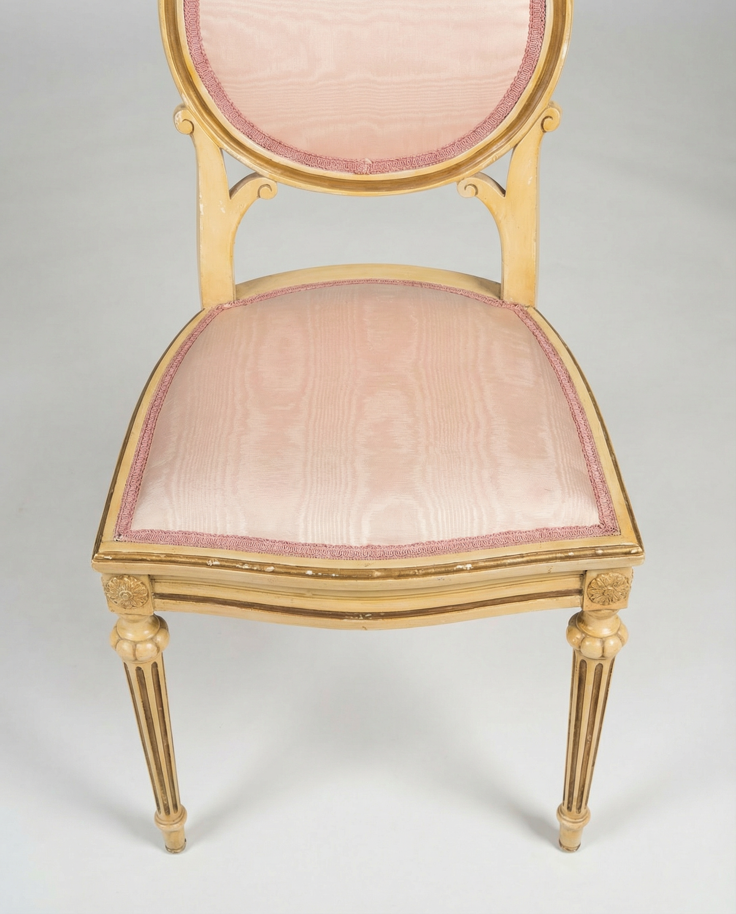 Vintage French Provincial Upholstered Vanity Chair, c. 1940s–1950s