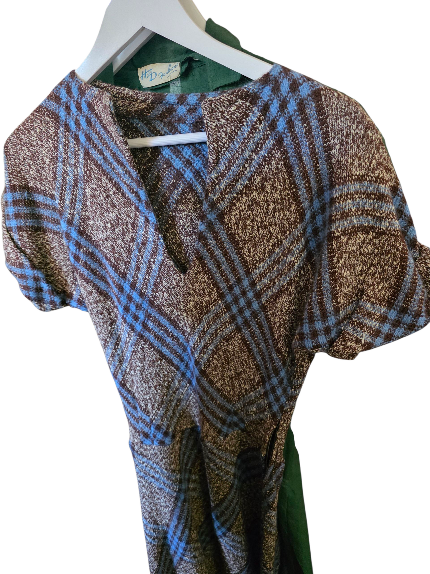 Vintage Wool brown/blue Dress