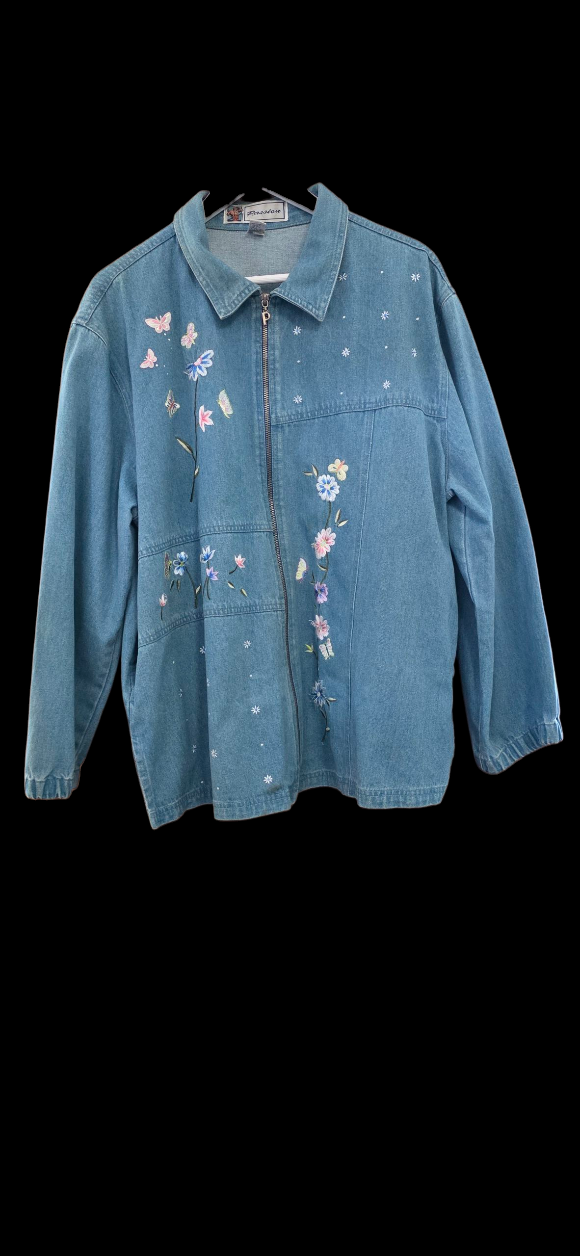 Floral Embroidered Denim Jacket