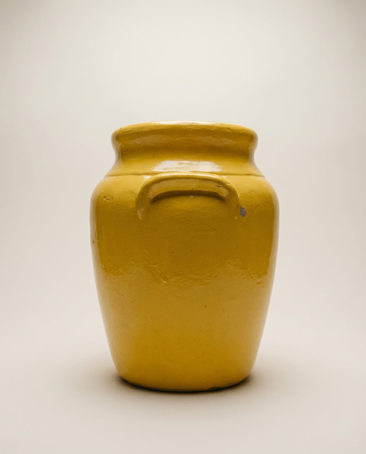 Vintage Circus Cookie Jar (Hand-Painted Yellow Stoneware)