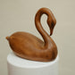 Vintage Hand-Carved Wooden Swan Sculpture
