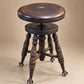 Antique Adjustable Piano Stool with Glass Ball & Claw Feet
