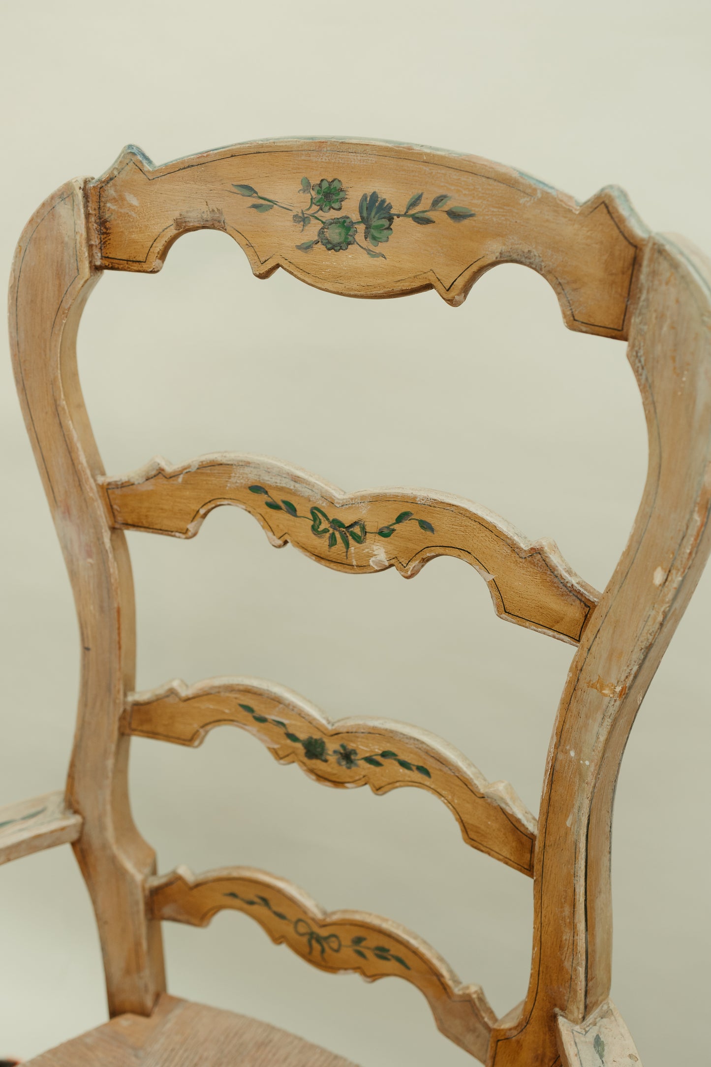 Set of 2 Painted Ladderback Armchairs