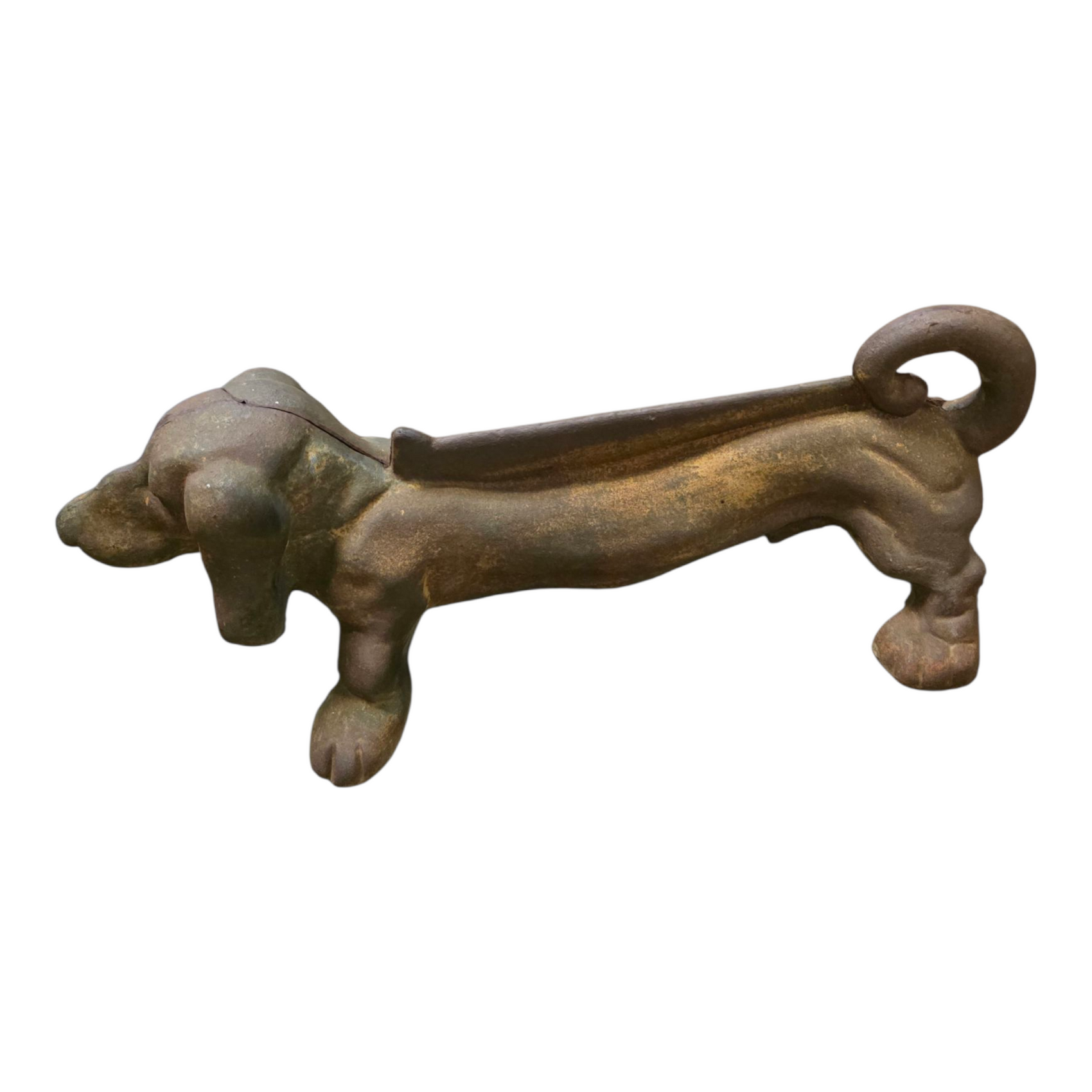 Vintage Cast Iron Dachshund Dog Boot Shoe Scraper Door Stop