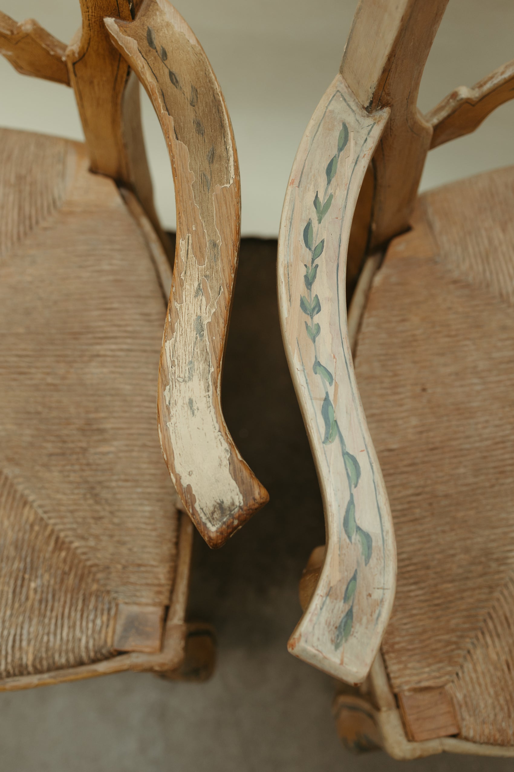 Set of 2 Painted Ladderback Armchairs