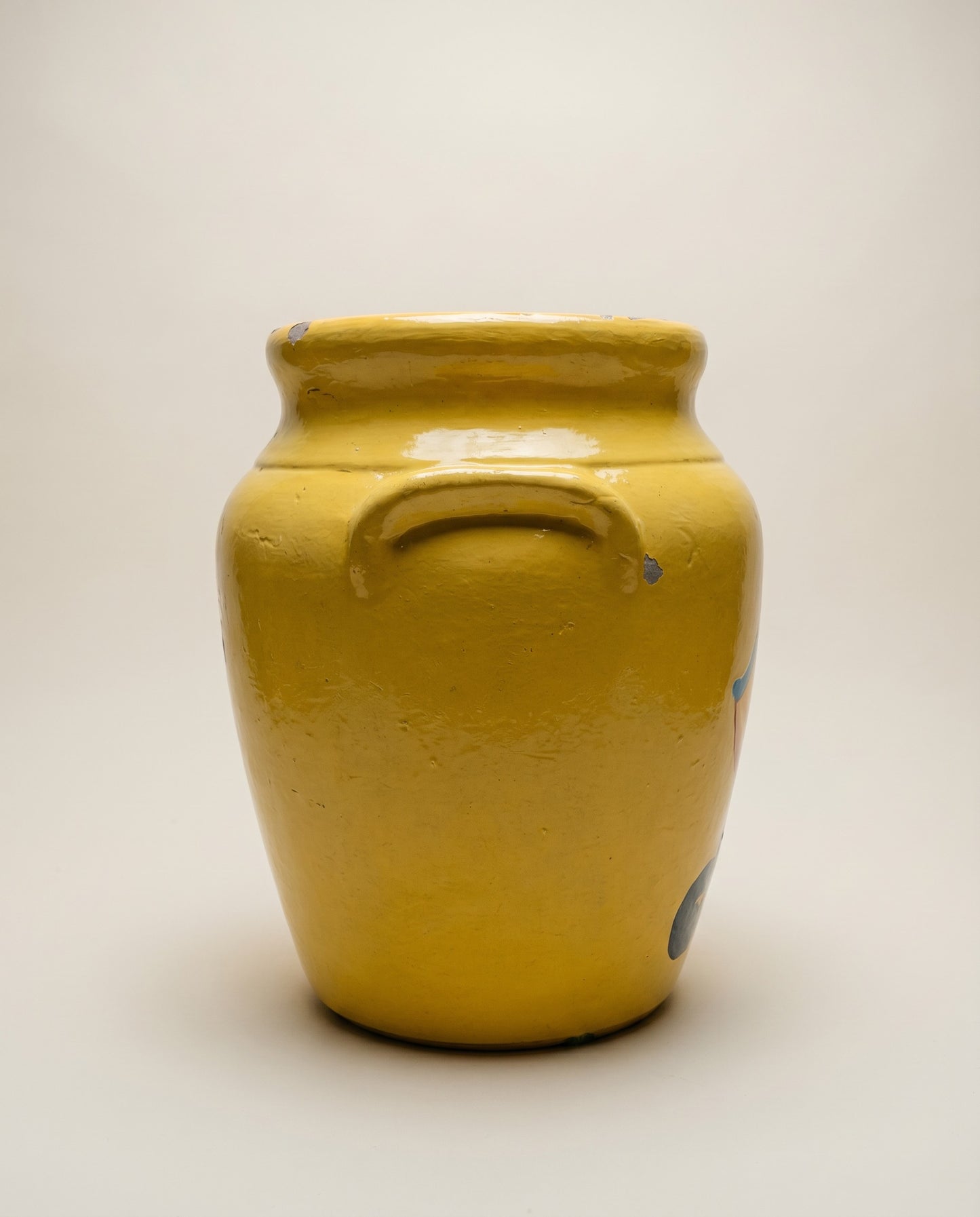 Vintage Circus Cookie Jar (Hand-Painted Yellow Stoneware)