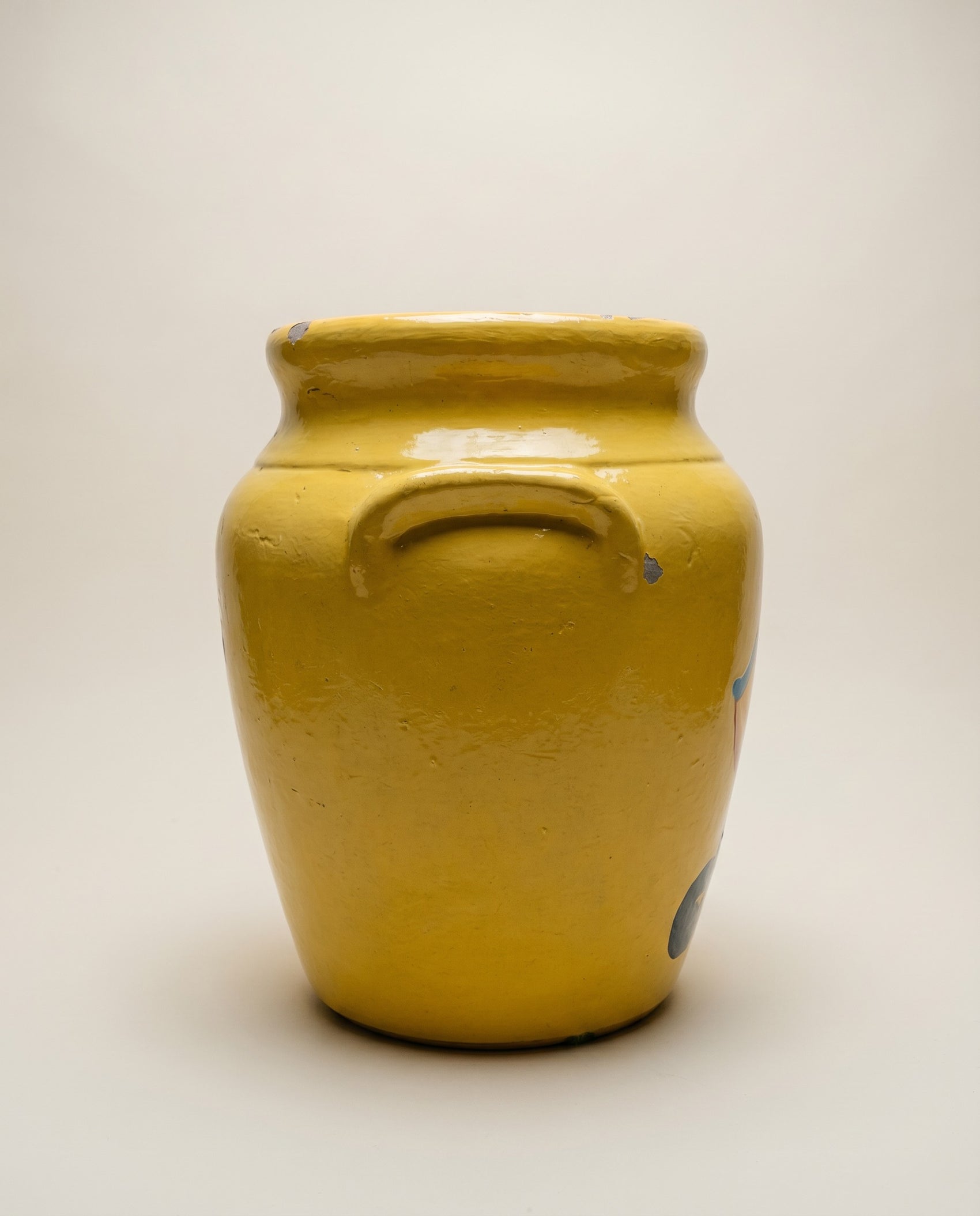 Vintage Circus Cookie Jar (Hand-Painted Yellow Stoneware)